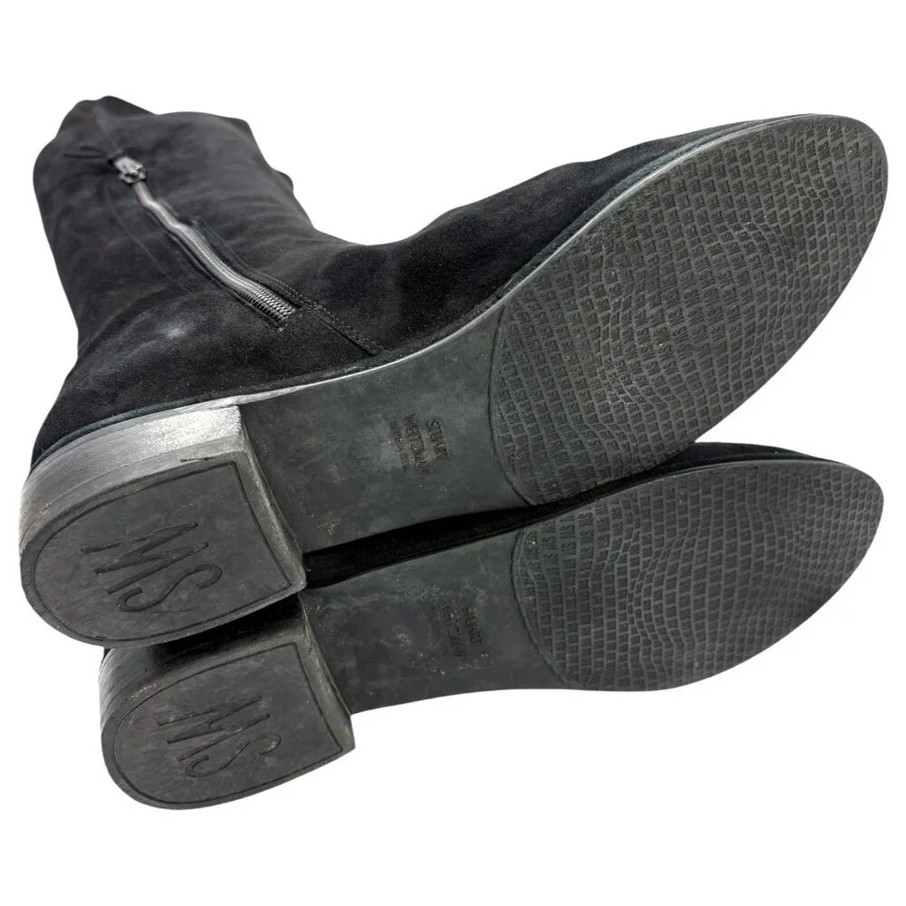 Stuart Weitzman All GOOD Black Suede Stretch‎ OTK Boots
